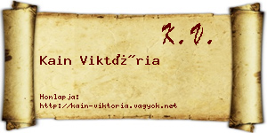 Kain Viktória névjegykártya